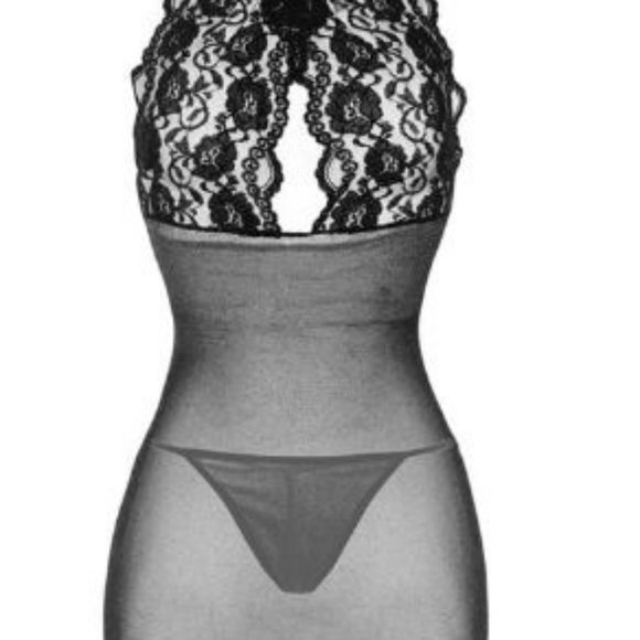 NWOT Lingerie Lace Keyhole Halter Neck Sparkle shimmery Bodycon Nightie Sz OS - Picture 4 of 6